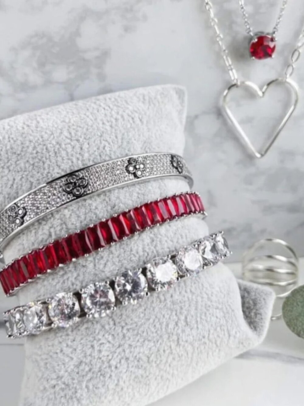 Park Lane Ruby Baguette Impression Tennis Bracelet - Picture 3 of 6